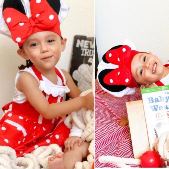 Disney | White & Red Polka Dot Chef Hat Mickey Ears - Picture 1 of 9